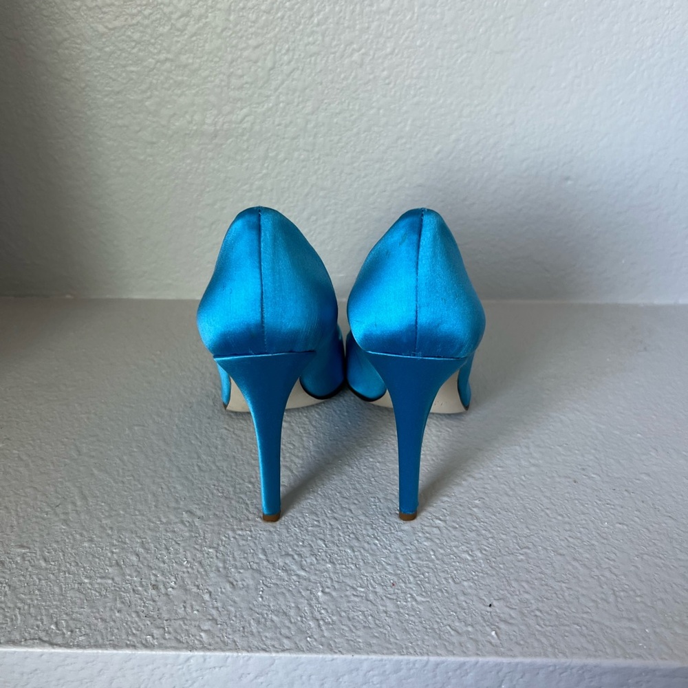 J. Crew Vibrant Blue Satin Heels - Picture 5 of 7